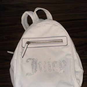 Juicy Couture White Backpack with Rhinestone Detail